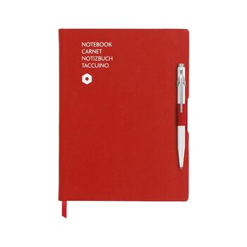Caran d'Ache 849 Tükenmez Kalem Beyaz & A5 Notebook Kırmızı Set 8491.403