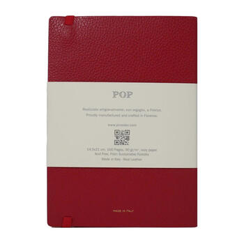 Pineider Pop Notebook 14,5x21 cm Fire Red Gold CNLL002M601