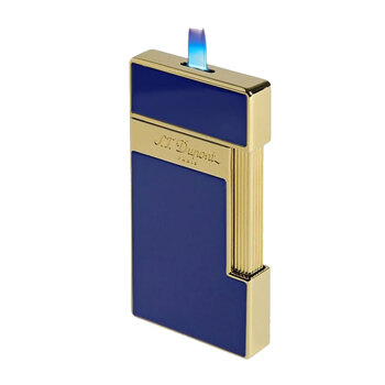 S.T. Dupont Slimmy Çakmak Shiny Blue Lacquer and Gold 28005