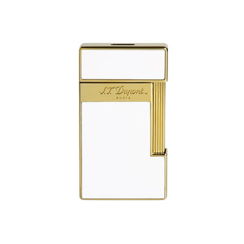 S.T. Dupont Slimmy Çakmak Shiny White Lacquer and Gold 28004