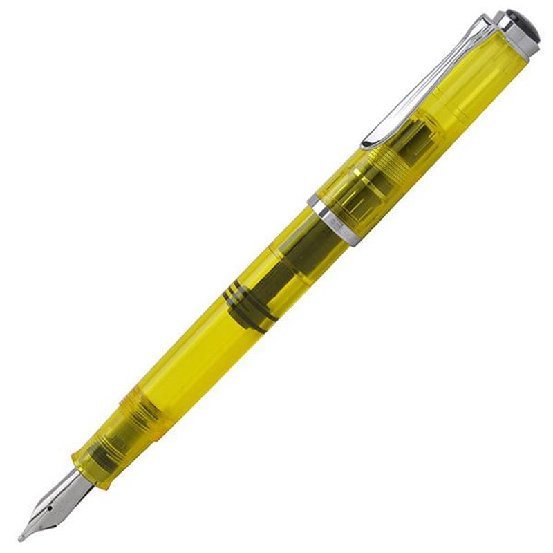 Pelikan Klasik M205 Duo Dolma Kalem Highlighter Sarı Şeffaf Mürekkep Set BB Uç