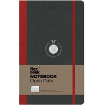 Flex Book Notebook Not Defteri 21x28 Esnek Kapaklı Çizgili Kırmızı Şerit 160 Sayfa