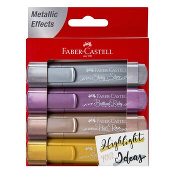 Faber Castell Fosforlu Kalem 46 Metalik Renkler 4'lü