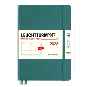 Leuchtturm1917 Weekly Planner + Notebook Stone Blue A5 365948 2023 Ajanda