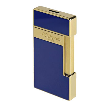 S.T. Dupont Slimmy Çakmak Shiny Blue Lacquer and Gold 28005
